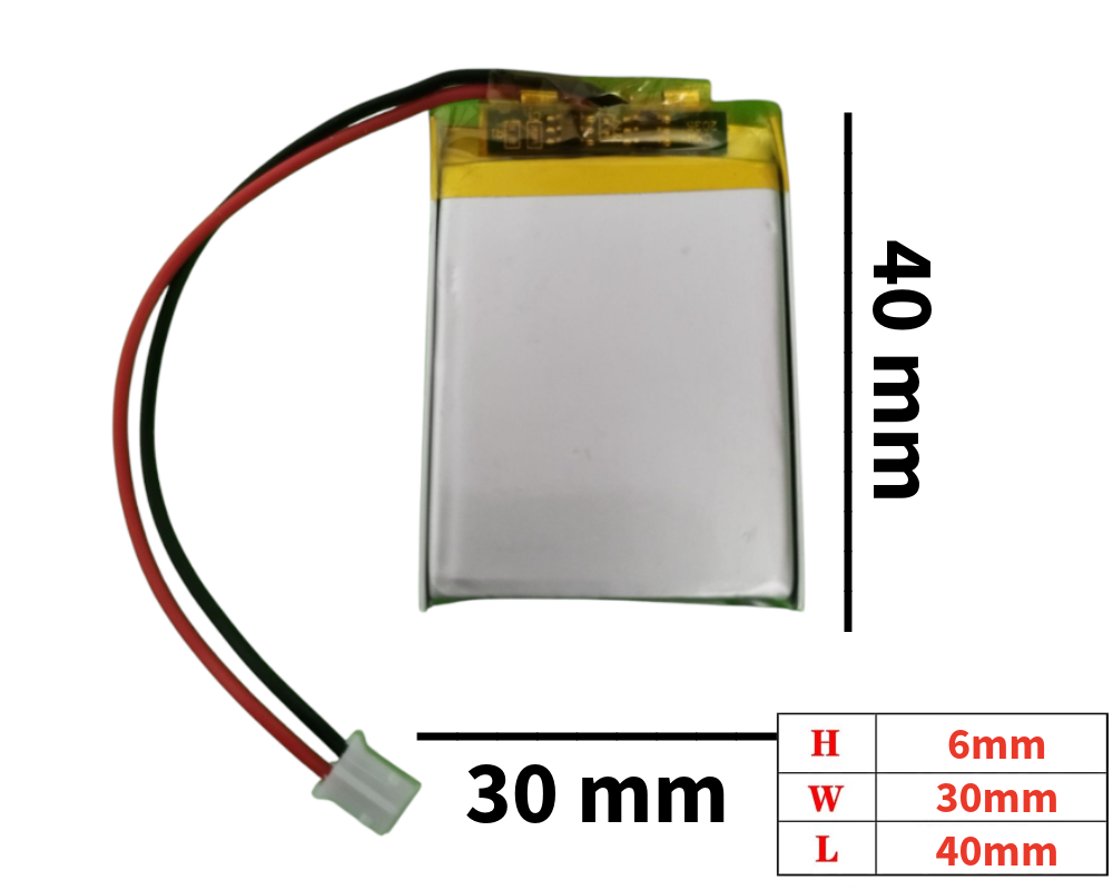 Batería de Litio Li-ion 603040 de 3.7V 400mAh