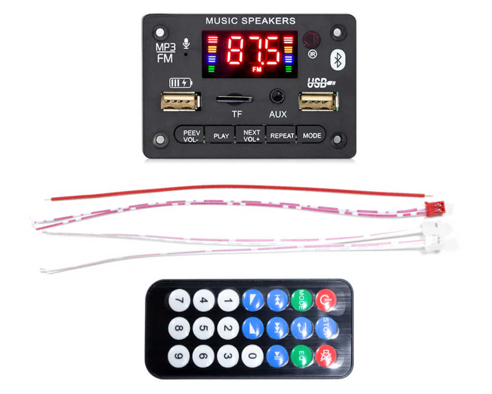 Modulo FM MP3 Radio Bluetooth con puerto USB de carga