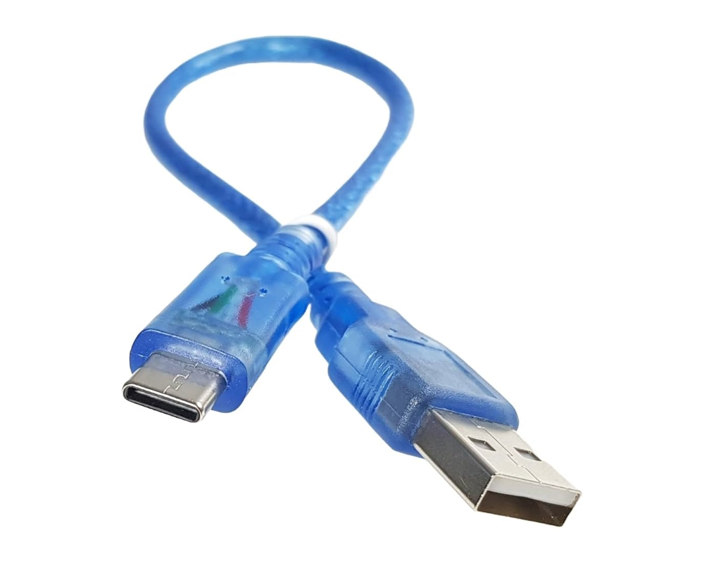 Cable USB tipo C de 30cm azul
